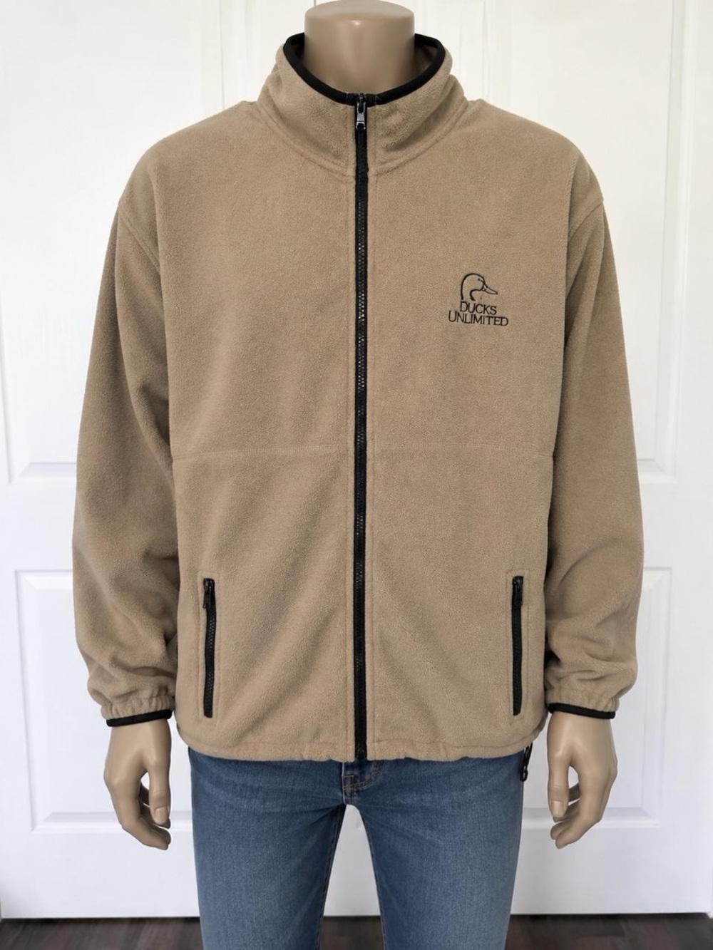 Ducks Unlimited Men’s Tan Full-Zip Fleece Jacket